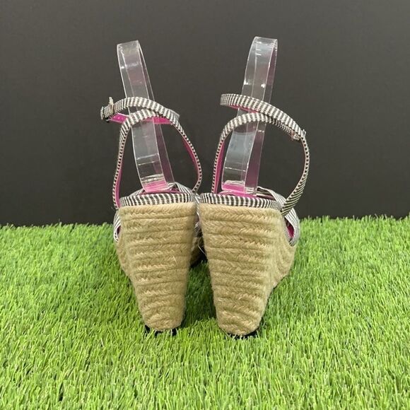 Trina Turk Striped Wedge Espadrille Sandals - Picture 3 of 7